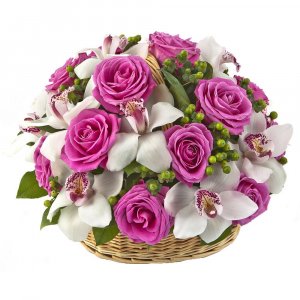 Roses and Orchids basket